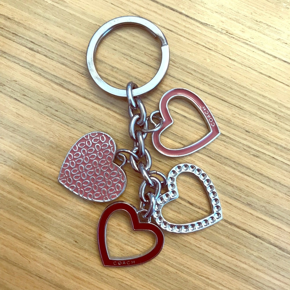Coach hearts keychain keyfob